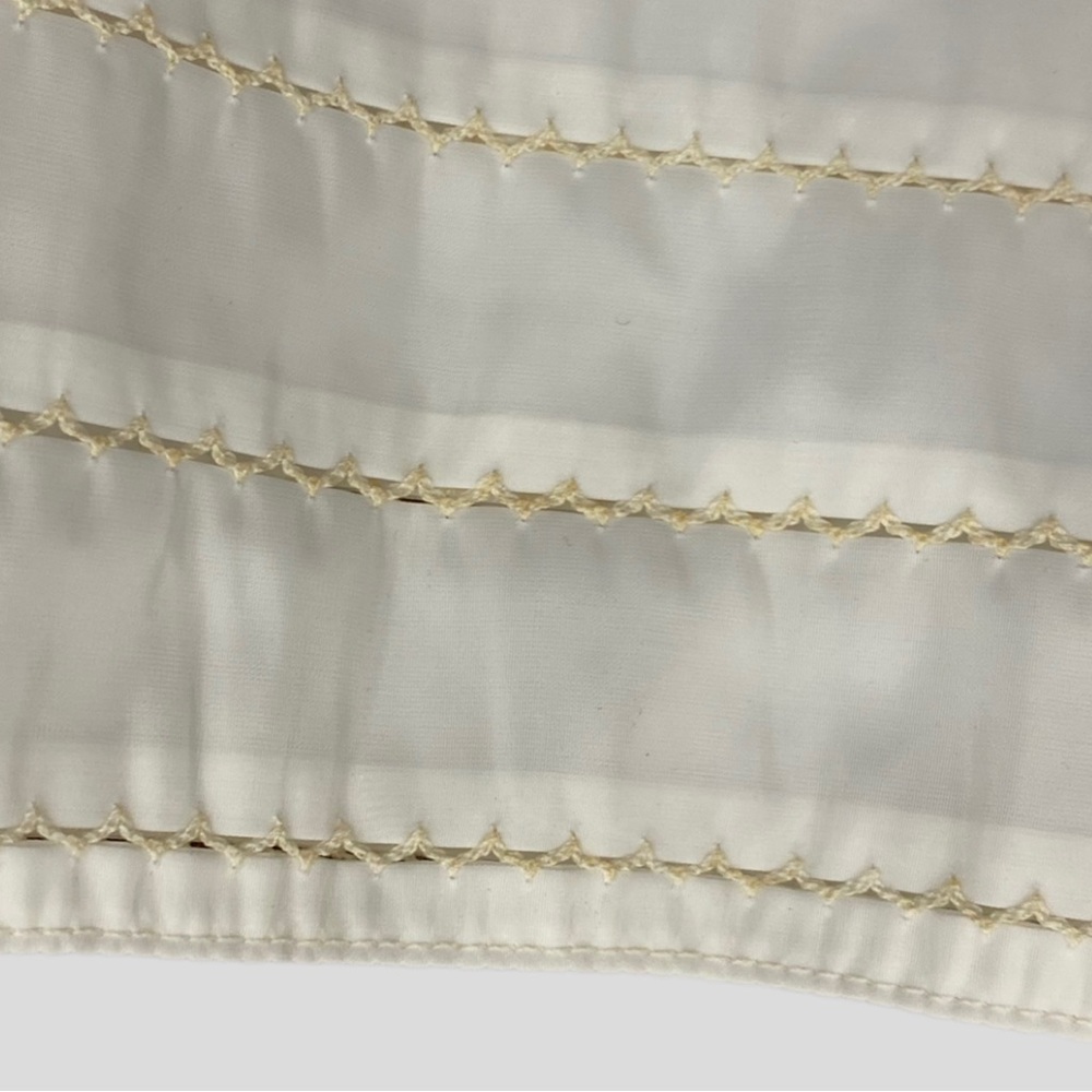 Vintage 60s Deadstock White Maxi Slip with Embroidered Trim NWT Medium - Picture 3 of 10